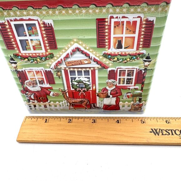 Harry London Christmas Santa's House 3D Tin Canister Empty - Picture 10 of 10